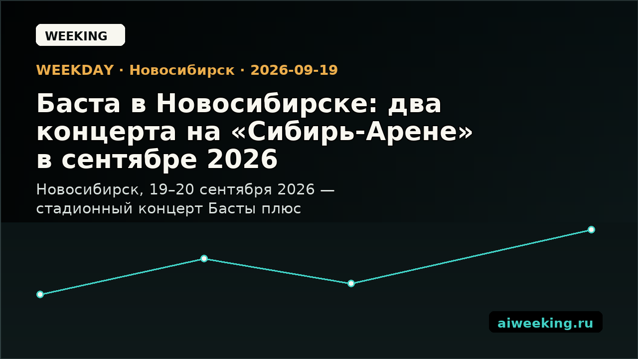 Баста в Новосибирске: два концерта на «Сибирь-Арене» в сентябре 2026