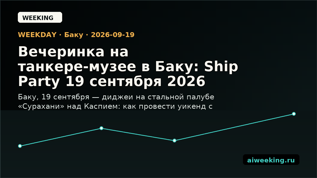 Вечеринка на танкере-музее в Баку: Ship Party 19 сентября 2026