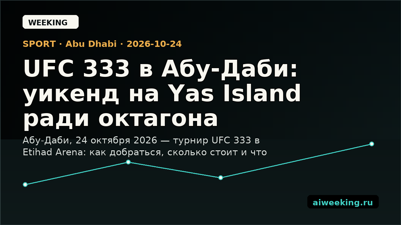 UFC 333 в Абу-Даби: уикенд на Yas Island ради октагона