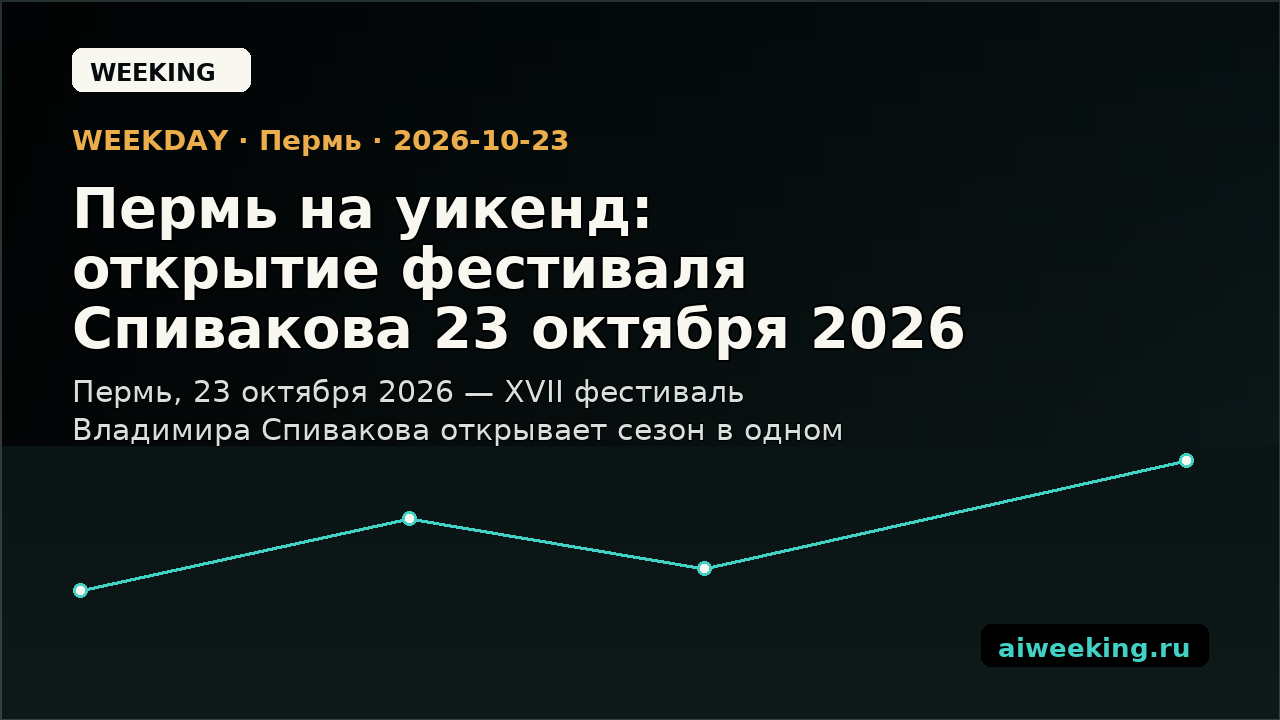 Пермь на уикенд: открытие фестиваля Спивакова 23 октября 2026