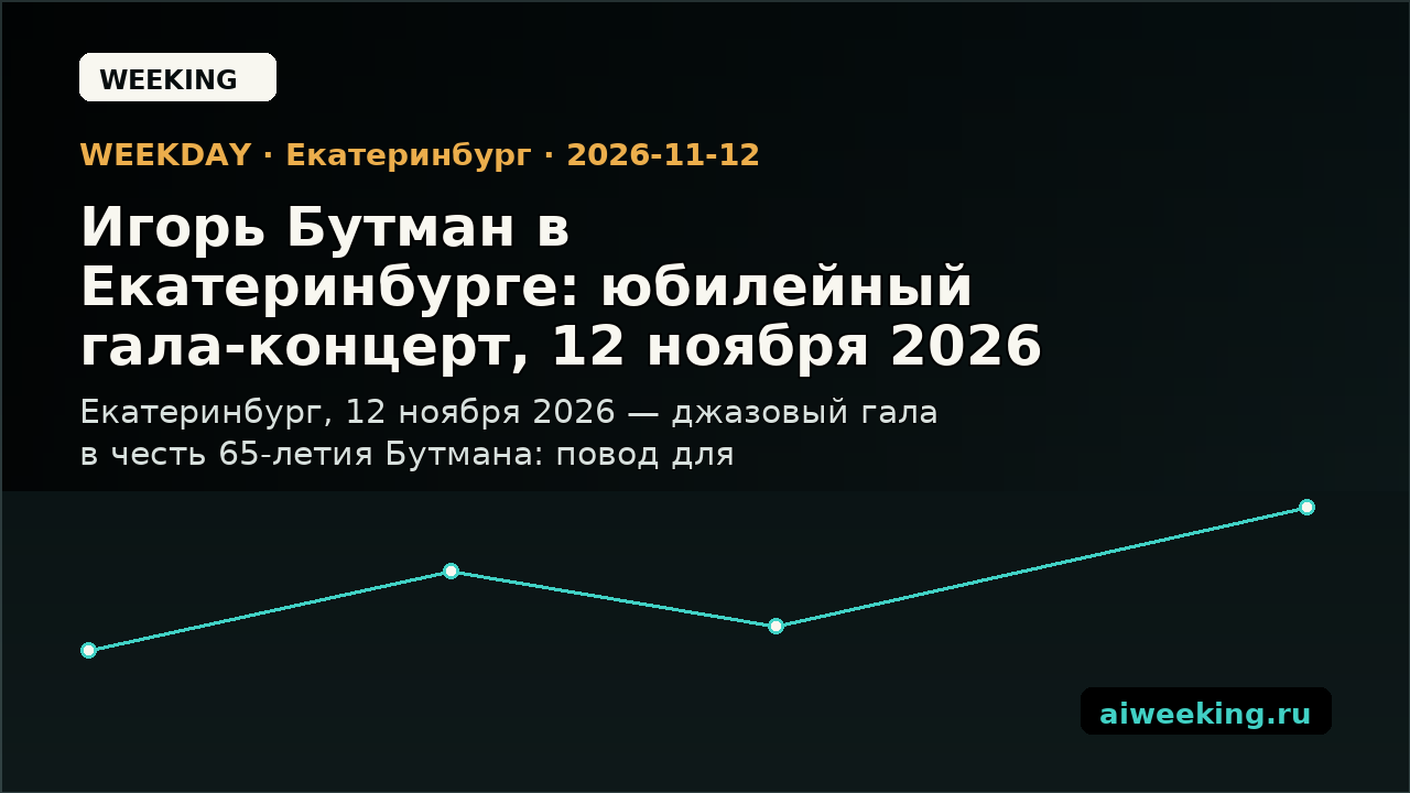 Игорь Бутман в Екатеринбурге: юбилейный гала-концерт, 12 ноября 2026